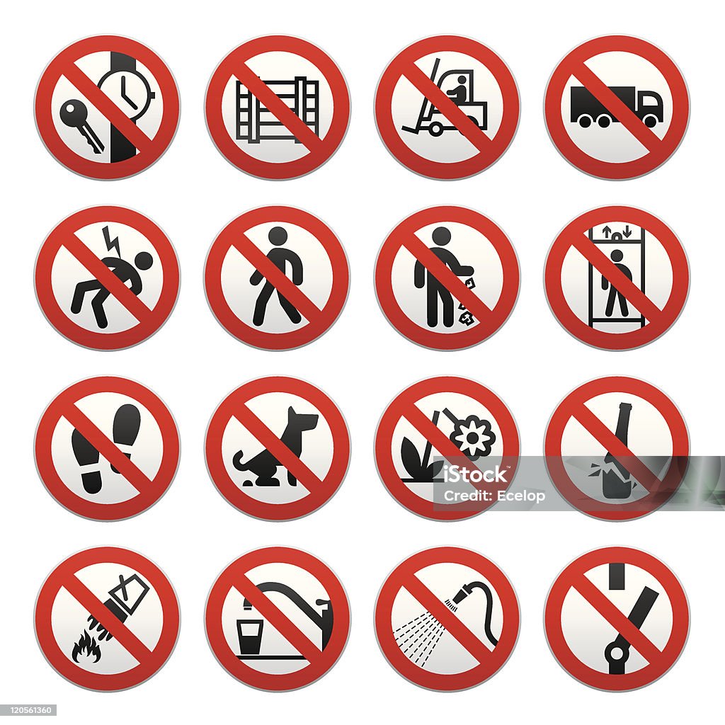 One Sign Prohibited Sign Prohibited Signs Stock Illustration - Download Image Now - One Person ...
