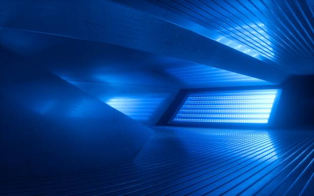 Abstract blue background with curved lines