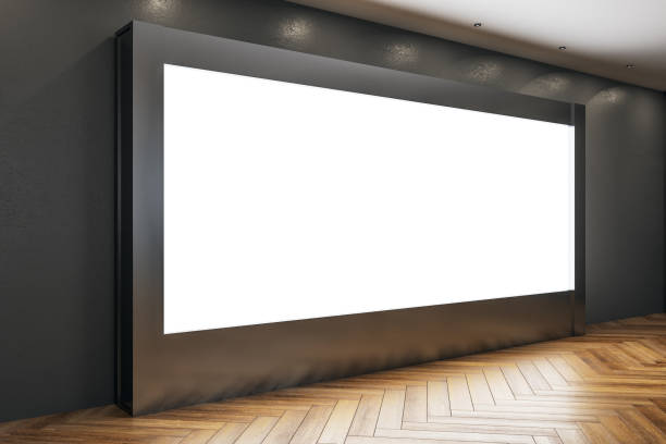 istock Sideview of modern museum with poster 1205615022
