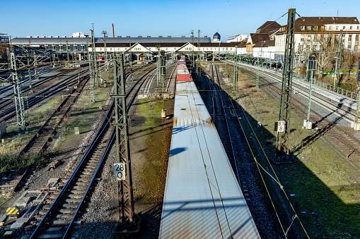 view to entrance of Darmstadt train station