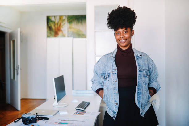 istock Female designer posing in her office 1205616990