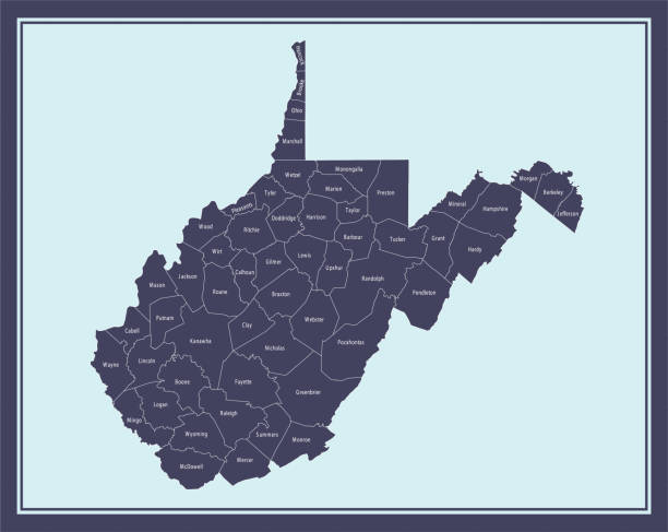 West Virginia counties map printable Downloadable county map of West Virginia state of United States of America. The map is accurately prepared by a map expert. morgan county stock illustrations