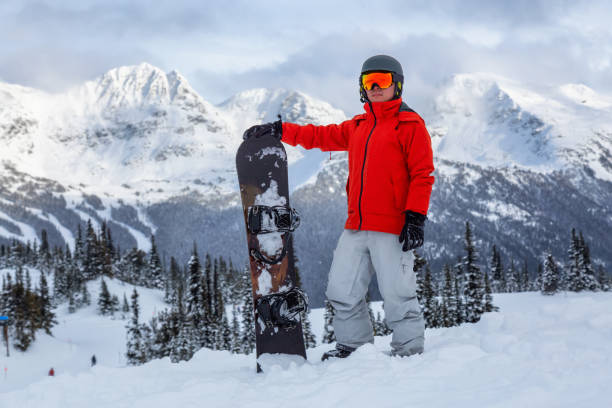 istock Male Snowboarder on Whistler Mountain 1205618979
