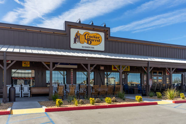 Victorville, CA / USA – February 11, 2020: Cracker Barrel Old Country Store located in Victorville, California, adjacent to Interstate 15.