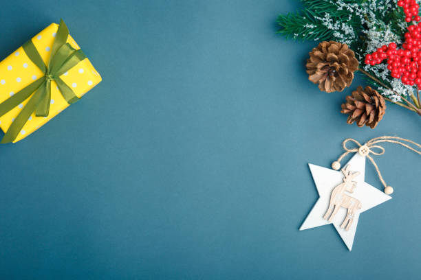 istock Christmas and New Year background with gifts 1205638440