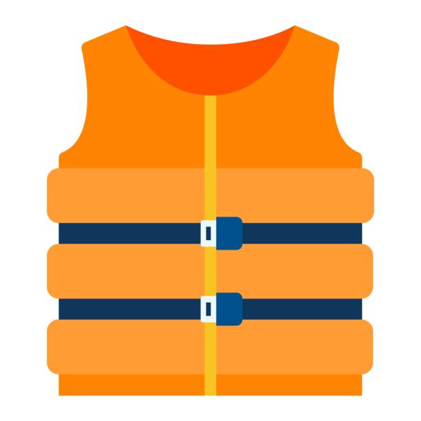 ilustrações, clipart, desenhos animados e ícones de ícone vetorial do colete salva-vidas isolado - life belt nautical vessel life jacket buoy