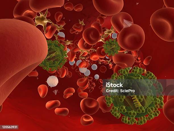 Hiv Virus Infection Stock Photo - Download Image Now - AIDS, Biology, Blood