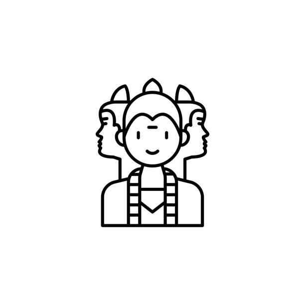 Brahma, God, Hindu God icon. Simple line, outline vector religion icons for ui and ux, website or mobile application Brahma, God, Hindu God icon. Simple line, outline vector religion icons for ui and ux, website or mobile application on white background brahma illustrations stock illustrations