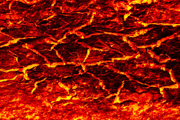 istock The surface of the lava, red lava texture background 1205646314