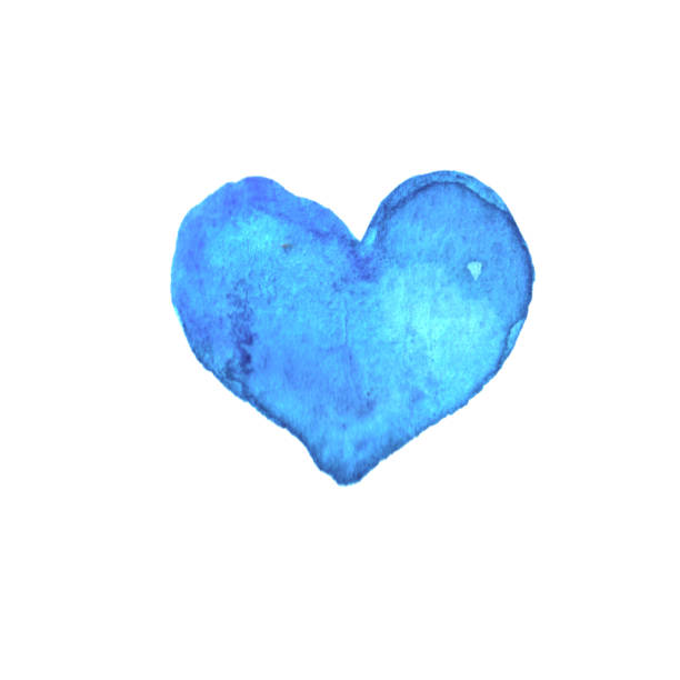 istock Watercolor big blue Heart love. Valentines day background texture. Hand drawn 1205647276