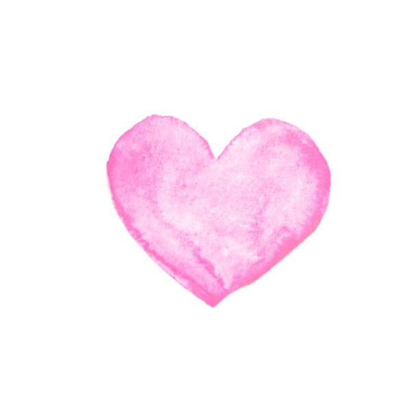 istock Watercolor big pink Heart love. Valentines day background texture. Hand drawn 1205647289