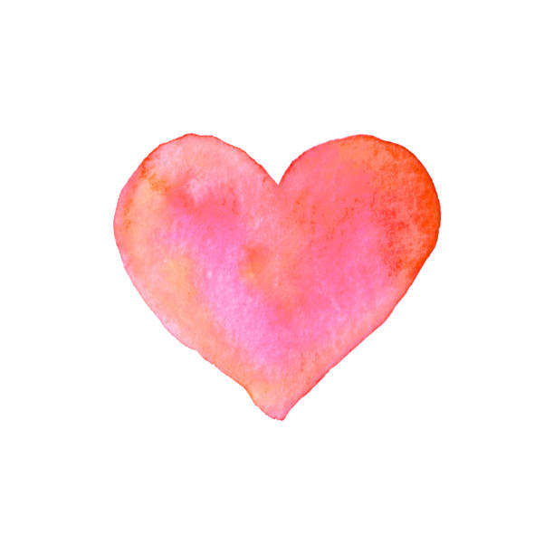 istock Watercolor big red Heart love. Valentines day background texture. Hand drawn 1205647369