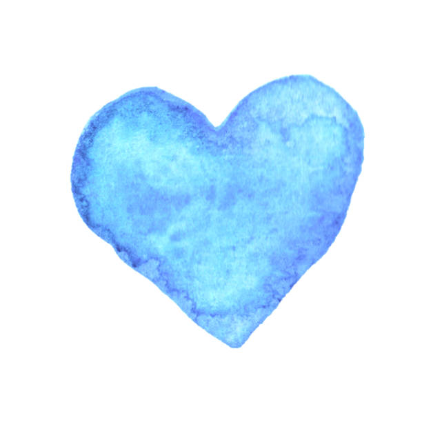 istock Watercolor big blue Heart love. Valentines day background texture. Hand drawn 1205647426