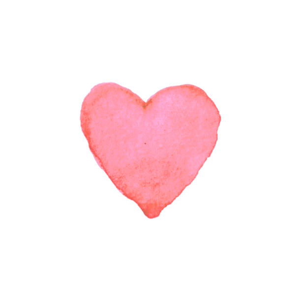 istock Watercolor big red Heart love. Valentines day background texture. Hand drawn 1205647698