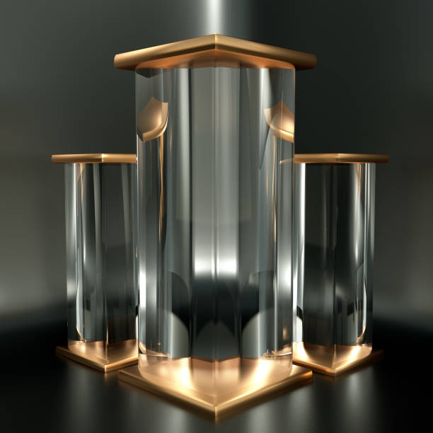 Beautiful, elegant background with a pedestal and a showcase. 3d illustration, 3d rendering.