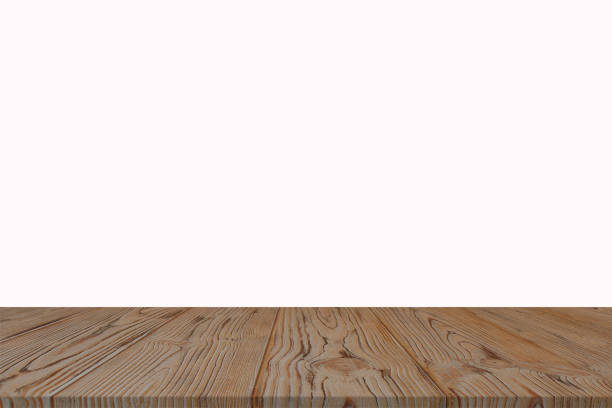 istock 3D rendering,wooden top table on isolated white blackgroud 1205652207