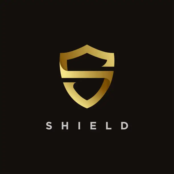 Vector illustration of Elegant S shield logo icon