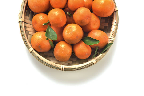 Orange in the basket on white table China