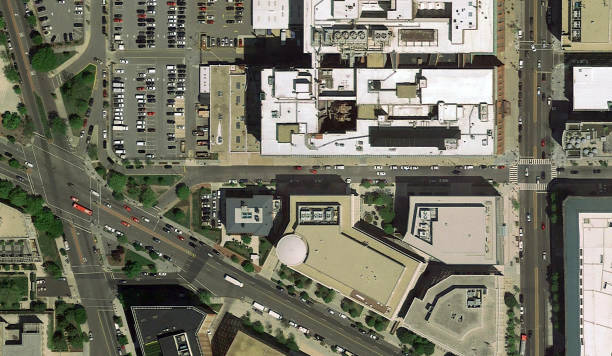 istock Bulding in washinton DC on satelite View 1205668045