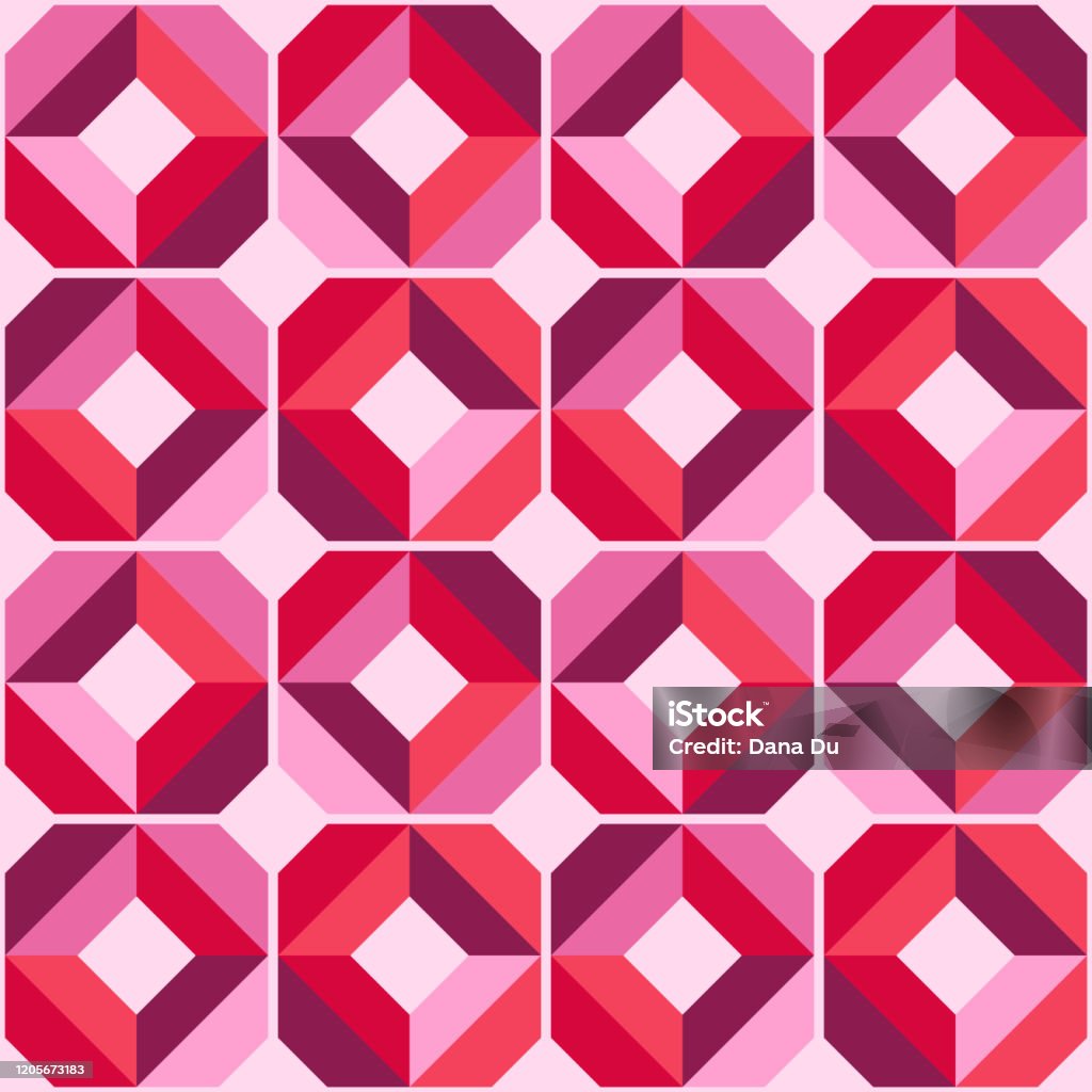 Diamond Check Pattern Cheerful Pink Retro Diamonds Check Fabric Pattern Stock Illustration ...