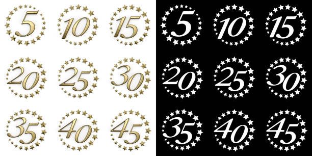 istock Set of numbers from five to forty-five 1205674133