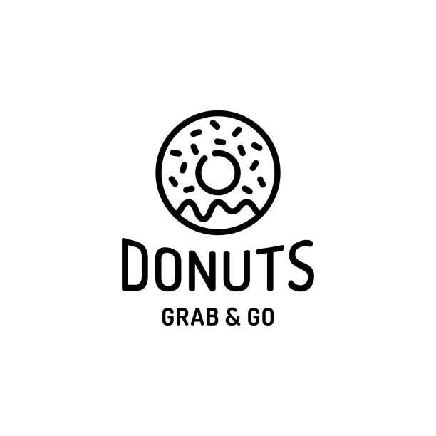 도넛 로고 디자인 템플릿 - donut stock illustrations