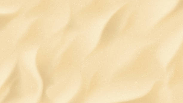 Realistic texture of beach sand Realistic texture of beach sand. Vector illustration with top vie on realistic ocean, river or sea sand. sand illustrations stock illustrations
