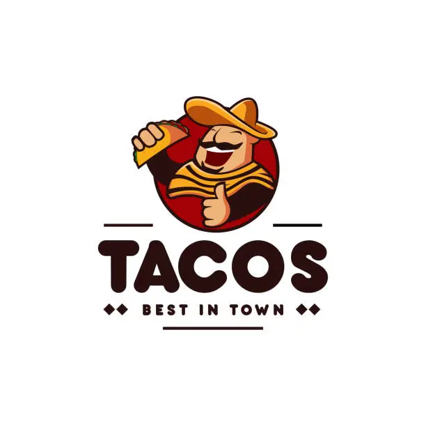 Vector illustration of Cartoon mascot tacos logo