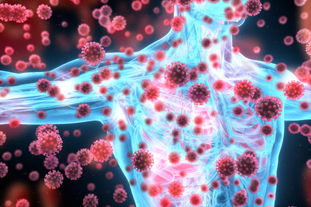 иллюстрация рентгенового вируса пневмонии - раковая опухоль иллюстрации стоковые фото и изображения