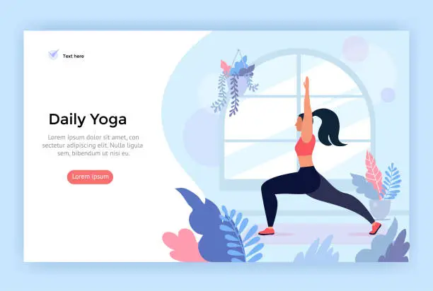 Vector illustration of Daily yoga concept illustration.