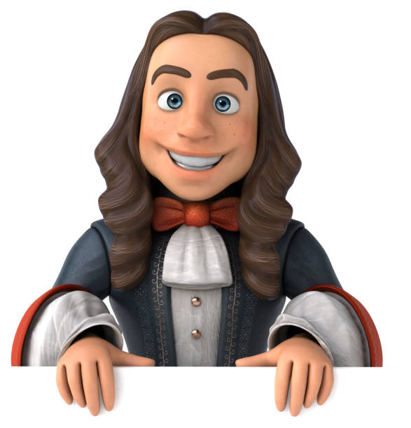 istock Cartoon man in historical baroque costume 1205682360