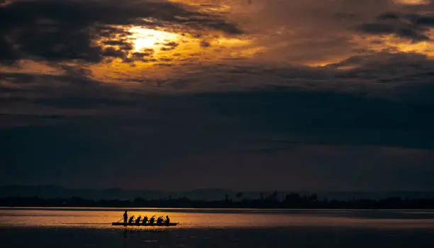 A early morning dragonboat practice in Leyte