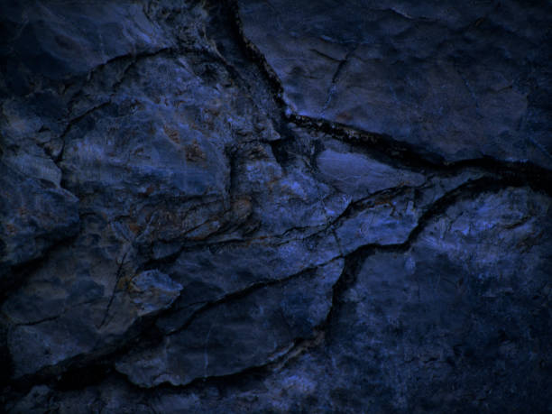 istock Blue grunge background. Rock texture with cracks and layers. 1205683430