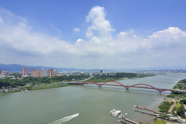 istock High angle shot of Guandu Bridge Tamsui 1205686896