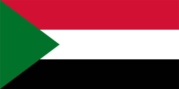 illustrazioni stock, clip art, cartoni animati e icone di tendenza di design della bandiera sudanese vettoriale - republic of the sudan