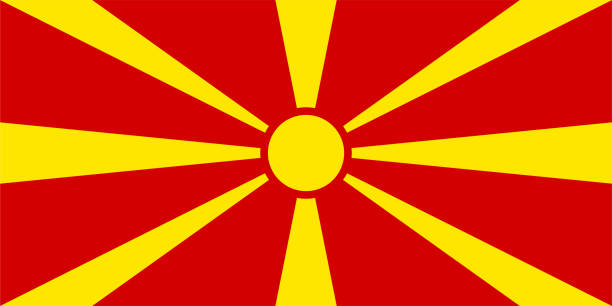 Vector North Macedonia Flag Design Vector North Macedonia Flag Design. Horizontal composition with copy space. north macedonia stock illustrations