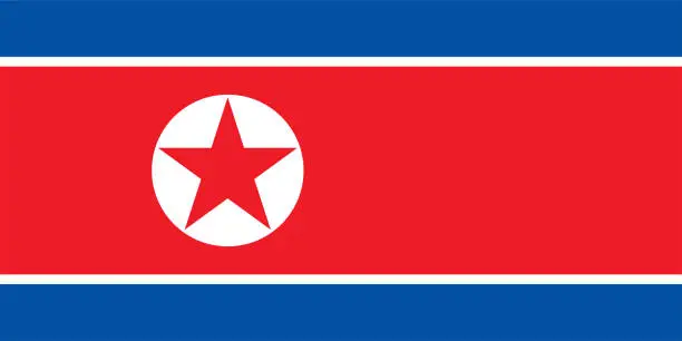 Vector illustration of Vector North Korean Flag Design