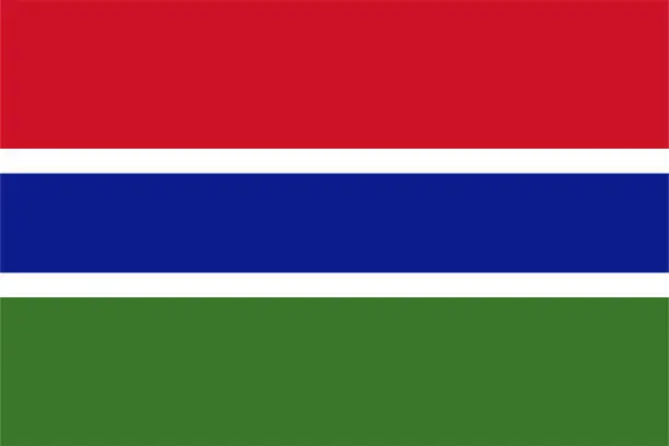 Vector illustration of Vector Gambian Flag Design