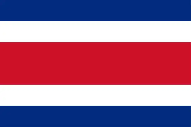 Vector illustration of Vector Costa Rican Flag Design