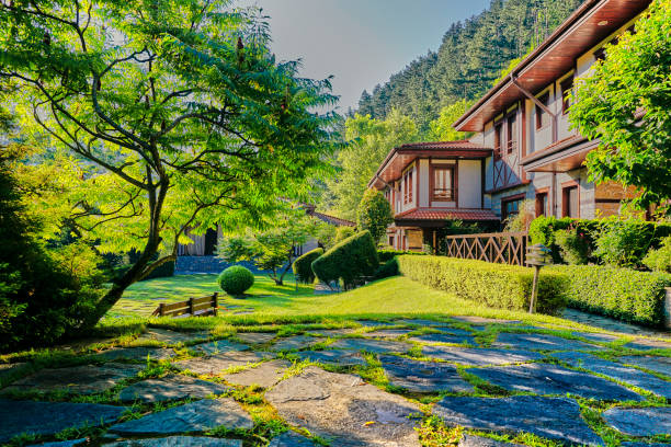 Devin, Bulgaria - July 22, 2017: Ismena SPA Hotel, a hotel in  town of Devin. Devin, the pearl of Rhodope mountains is placed in Smolyan Region, Bulgaria