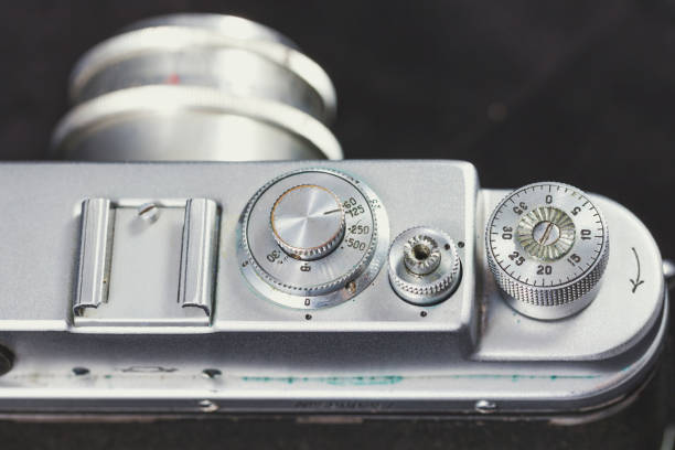 istock Detail of an old camera - controller, closeup. 1205707015