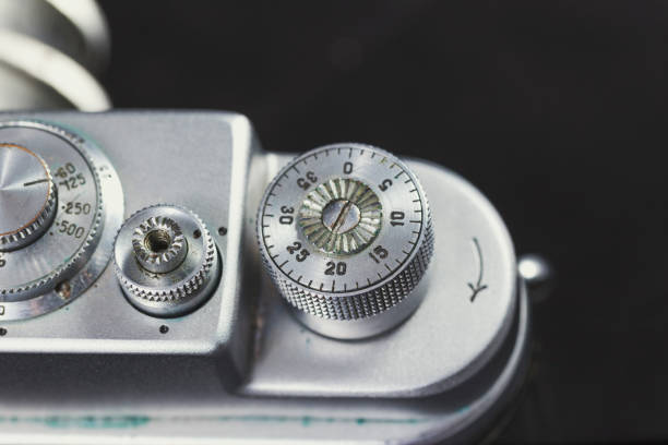 istock Detail of an old camera - controller, closeup. 1205707653
