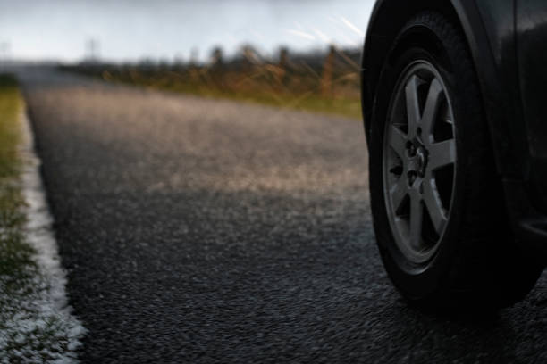 istock Car driving through a hailstorm during a cold winter day 1205712759