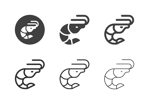 Prawn Icons Multi Series Vector EPS File.