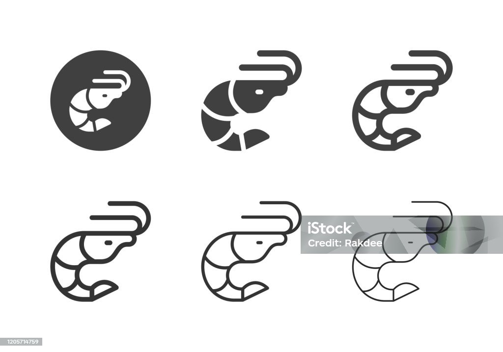 Prawn Icons - Multi Series Prawn Icons Multi Series Vector EPS File. Shrimp - Seafood stock vector
