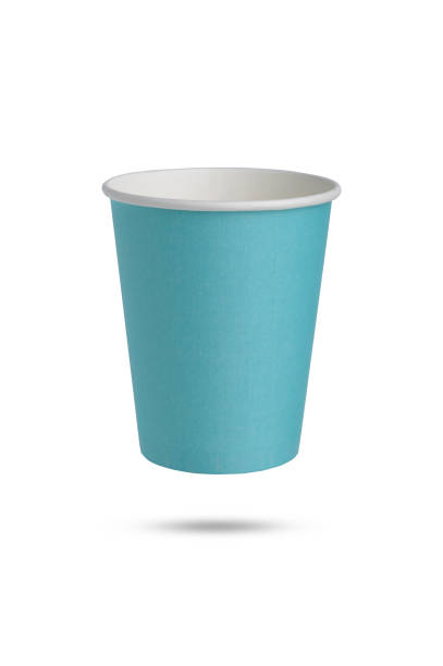 istock Disposable paper cup in blue. isolated on white background 1205722069