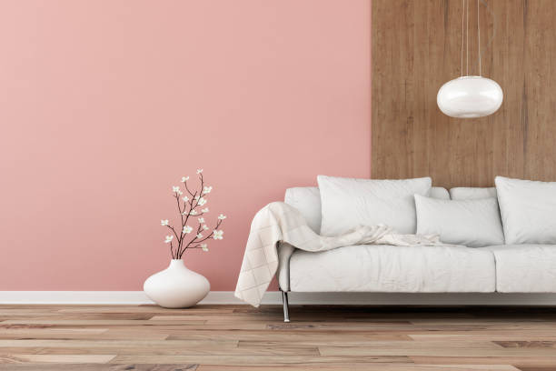 istock Elegant living room with sofa - hardwood background 1205722128