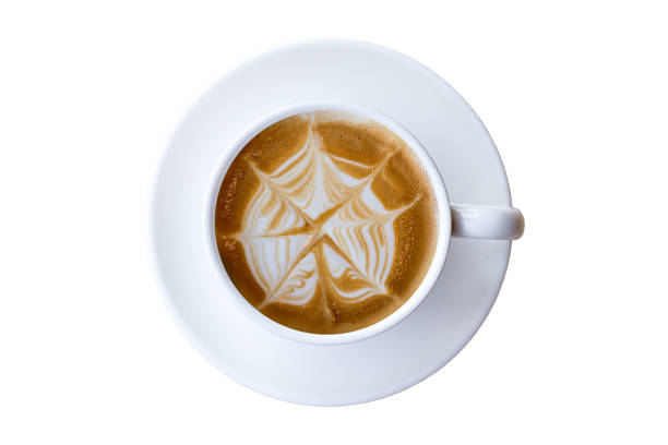 istock black coffee in a coffee cup top view isolated on white background. 1205724227
