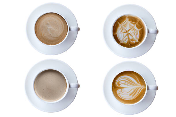 istock black coffee in a coffee cup top view isolated on white background. 1205724239