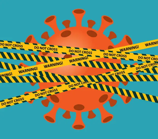 Vector illustration of Warning tapes - Coronavirus